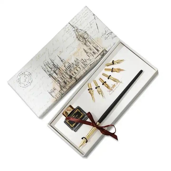 Wholesale Dip Pen Modern European Art Designs Gold Nibs Writing Calligraphy Fountain Pen Set